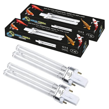 7W Pond Filter bulbs 2 PACK – UVC ultra violet bulbs for Filters & Clarifiers – Germicidal G23 2pin PLS lamp base for replacing UV bulbs in garden