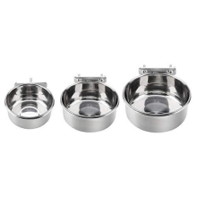 Bird Feeding Dish Cups, Stainless Steel Food Water Feeding Bowl Parrot Hanging Feeder Animal Cage Cups Holder for Bird Parrot Small Animals