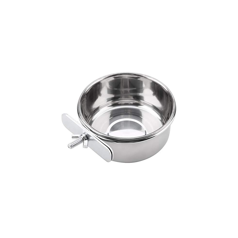 Bird Parrot Feeding Cups, Stainless Steel Parrot Food Water Bowls Parrot Cage Feeding Dish Parrot Food Hanging Cups for Cockatiel Conure Budgies