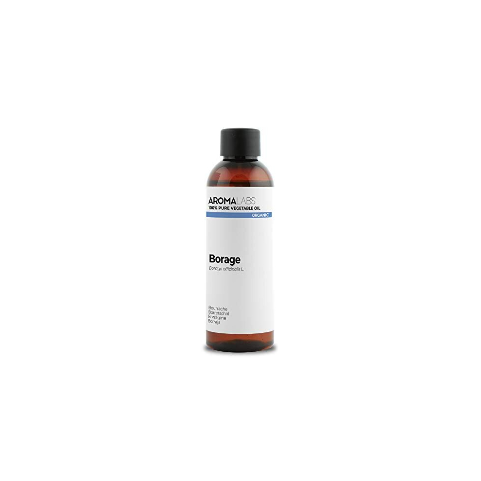 Aroma Labs Organic - Borage Oil - 100Ml - 100% Pure, Natural, Cold Pressed And Ab Certified - (French Brand)