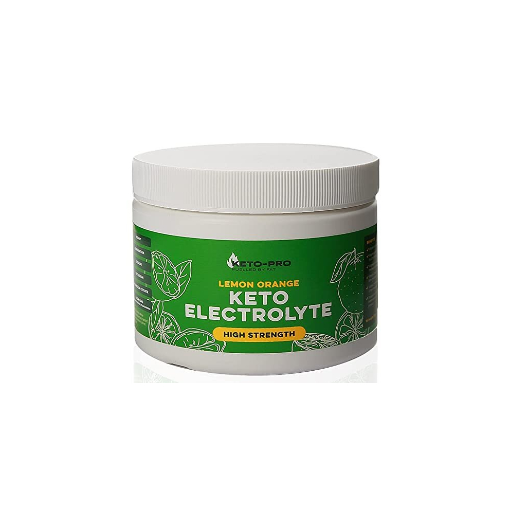 Keto-Pro Fuelled By Fat Keto-Pro Keto Electrolytes 250G | Electrolyte Powder Supporting Your Keto Fasting, Health & Fitness Goals | Lemon Orange Flavour