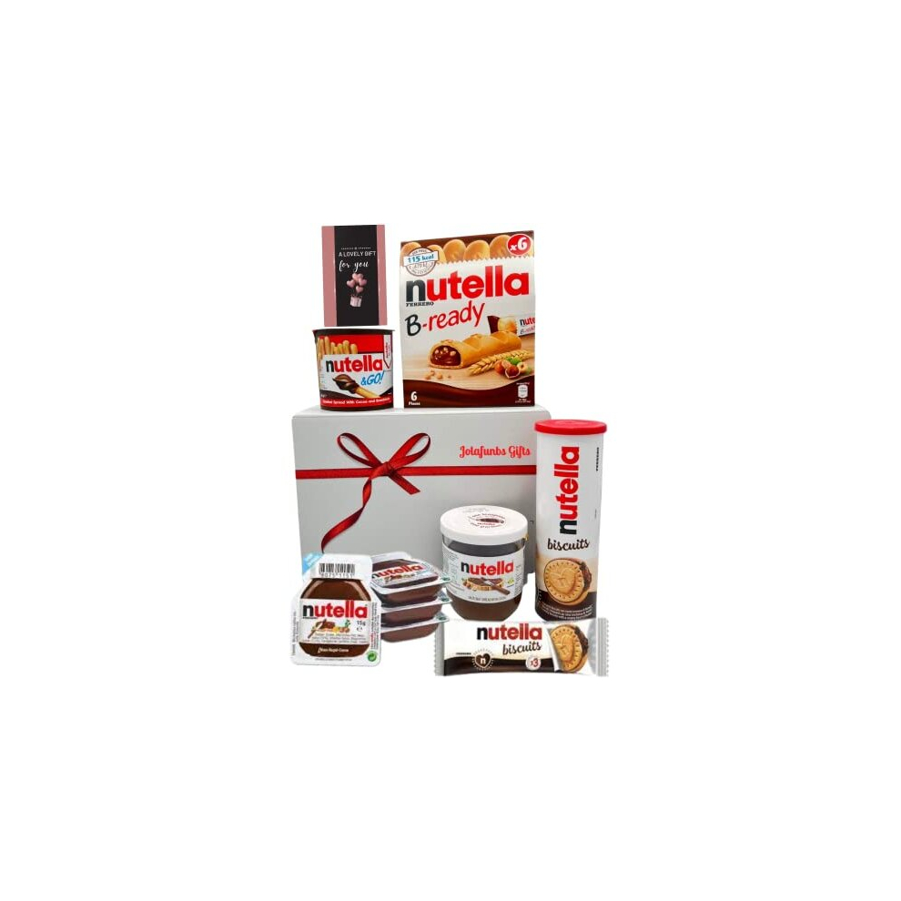 Nutella Ultimate Selection Box Gift hamper-Lovely Card,Chocolate Spread Jar,Nutella biscuits,Nutella B-Ready,Nutella And Go, Hazelnut Biscuit & More -