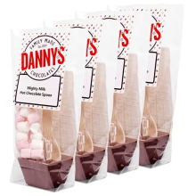 Hot Chocolate Spoons with Marshmallows - 4 x Large 50g Mighty Milk & Mallows Hot Chocolate Stirrer - Xmas Eve Box Fillers - Secret Santa Gifts - Hot