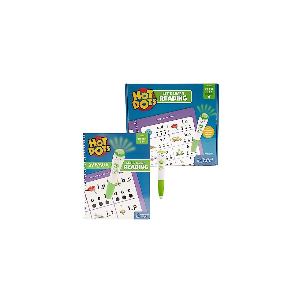 Hot Dots Let's Learn Reading 1st Grade, Activity Book & Interactive Pen with Instant Feedback, Over 100 Activities, Ages 6+