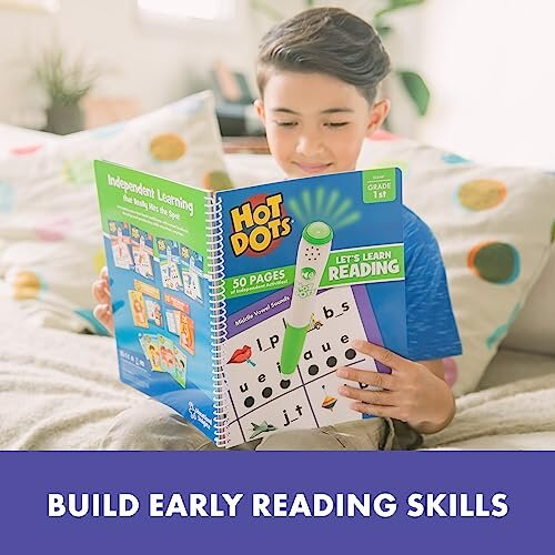 Learning Resources Hot Dots Let's Learn Reading 1st Grade, Activity Book & Interactive Pen with Instant Feedback, Over 100 Activities, Ages 6+ 1