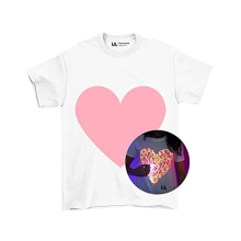 Interactive Glow in The Dark T-Shirt - Fun for Birthday Parties & Festivals - Light up The Night (7-8Years, Heart/Pink Glow)