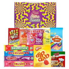Sweets. Retro Sweets Hamper Gift Box. Present for Christmas, Stocking Filler, Happy Birthday, Thank You, Get Well Soon.