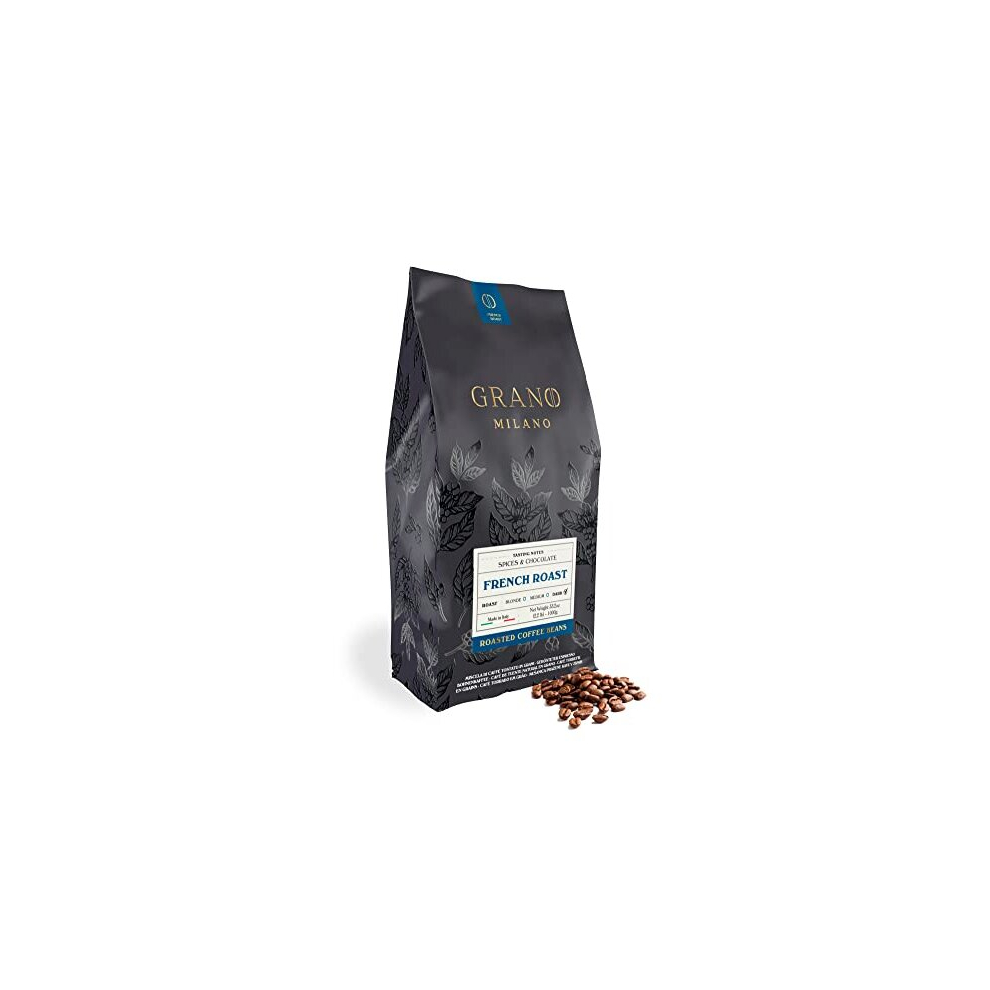 Coffee Beans 1kg French Roast 100% Robusta, Dark Roast Intensity 5/5 Extra Strong Coffee, Made in Italy