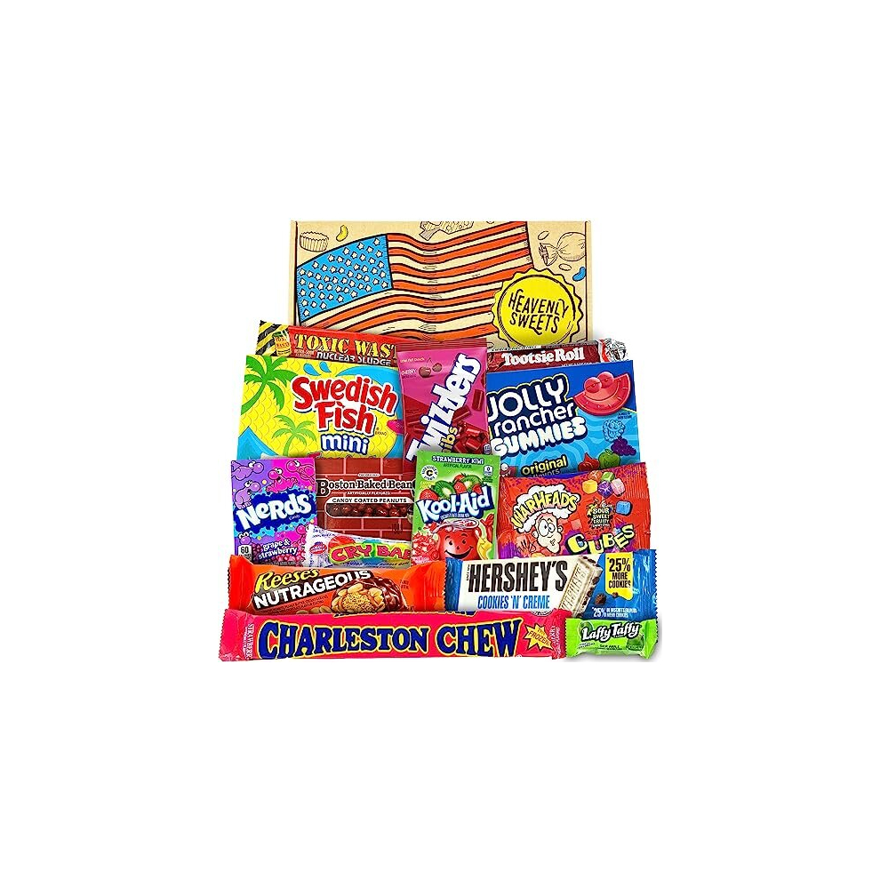 - American Sweets Gift Box - American Candy Sweet Box - Sweet Hamper Chocolate Nerds - Gift Hamper for Children, Birthday, Christmas gifts for him
