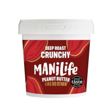 Manilife Peanut Butter Deep Roast Crunchy – All Natural, No Palm Oil, No Added Sugar, Vegan, Single Origin 900g (Pack of 1)