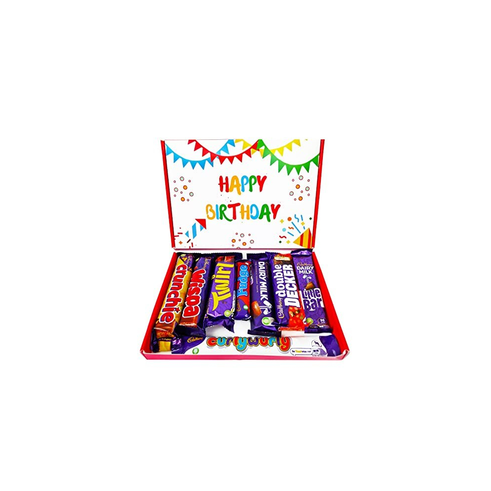 Happy Birthday Chocolate Box | Perfect Birthday Chocolate Gift For Any Cadbury Lovers | 8 Full Sized Bars | Great Letterbox Gift Hamper | Sweets Gift