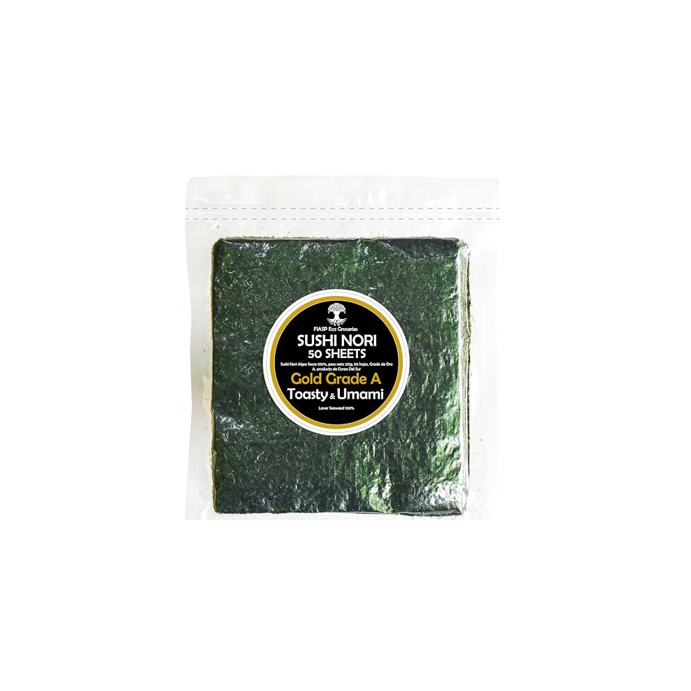 Sushi Nori Seaweed | Lab Tested | South Korean | Top Grade | 50 Sheets 125g | Resealable | UK Company