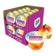 Tropical Fruit in Jelly Fruit Pots 20 x 123g, Assorted Fruits, Healthy Snack, No Added Sugar Fruit Cocktail Bowls, Perfect for Breakfast & Dessert or