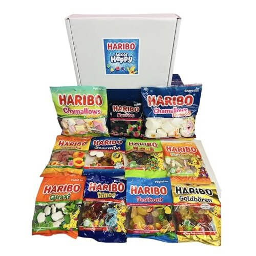 Haribo Sweet Gift Box Hamper Selection of Gummy Candies with Different ...