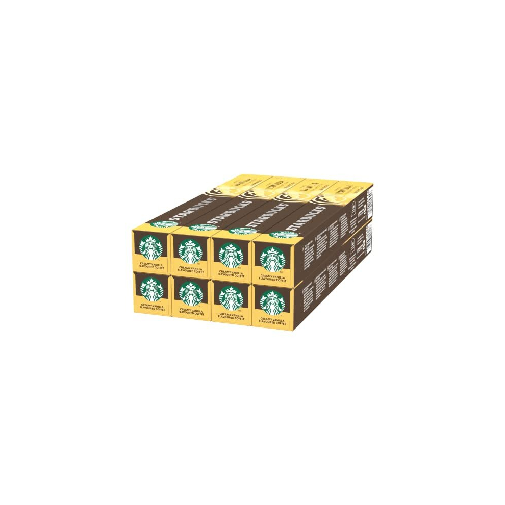 Starbucks Creamy Vanilla Flavoured Coffee By Nespresso, Blonde Roast, Coffee Capsules 8 X 10 (80 Capsules)