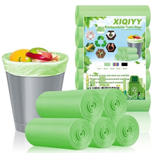 Small Bin Liners 5 Liter Biodegradable Garbage Bags 120 Count Green Kitchen Food Waste Bags Strong Pedal Bin Bags for Kitchen, Bathroom, Bedroom,