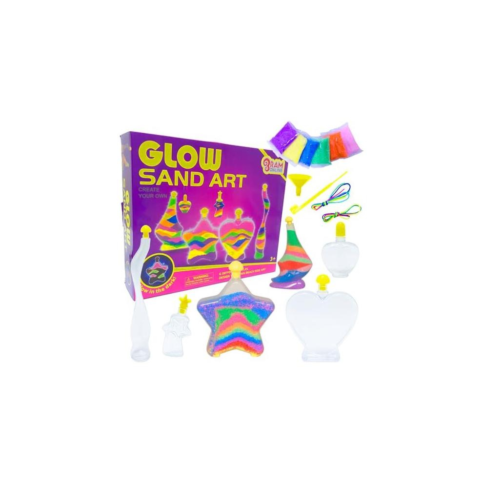 Ram Online Ram Make Your Own Glow In The Dark Glitter Sand Art Bottles Kids Glow In The Dark Sand Bottles Craft Kit Toy