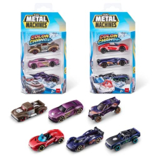 67116 Metal Machines Color Change Car Series 4, (6 Pack), Styles May Vary Collectible Race Toys, Die-Cast, Medium