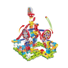 Marble Rush Adventure Park Challenge, Construction Toys for Kids with 10 Marbles and 96 Building Pieces, Electronic Marble Run, Colour-Coded Building