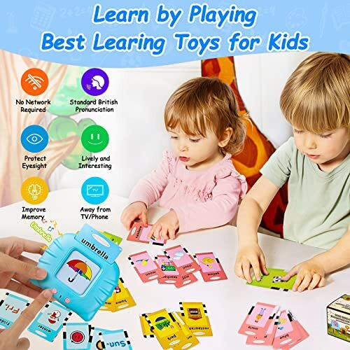 Talking Flash Cards Sensory Toys for 1 2 3 4 5 Year Old Baby Boys Girls ...