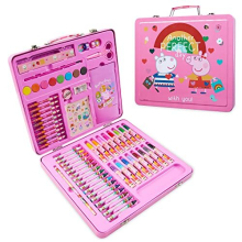 Kids Art Set Crafts Drawing and Painting Sets for Children Travel Case 40 Plus Pieces Watercolour Paints Crayons Colouring Pencils Art Supplies Gifts