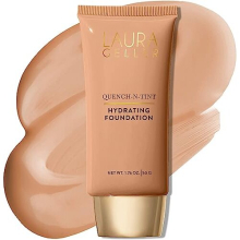 LAURA GELLER NEW YORK Quench-n-Tint Hydrating Foundation - Medium - Sheer to Light Buildable Coverage - Natural Glow Finish - Lightweight Formula with