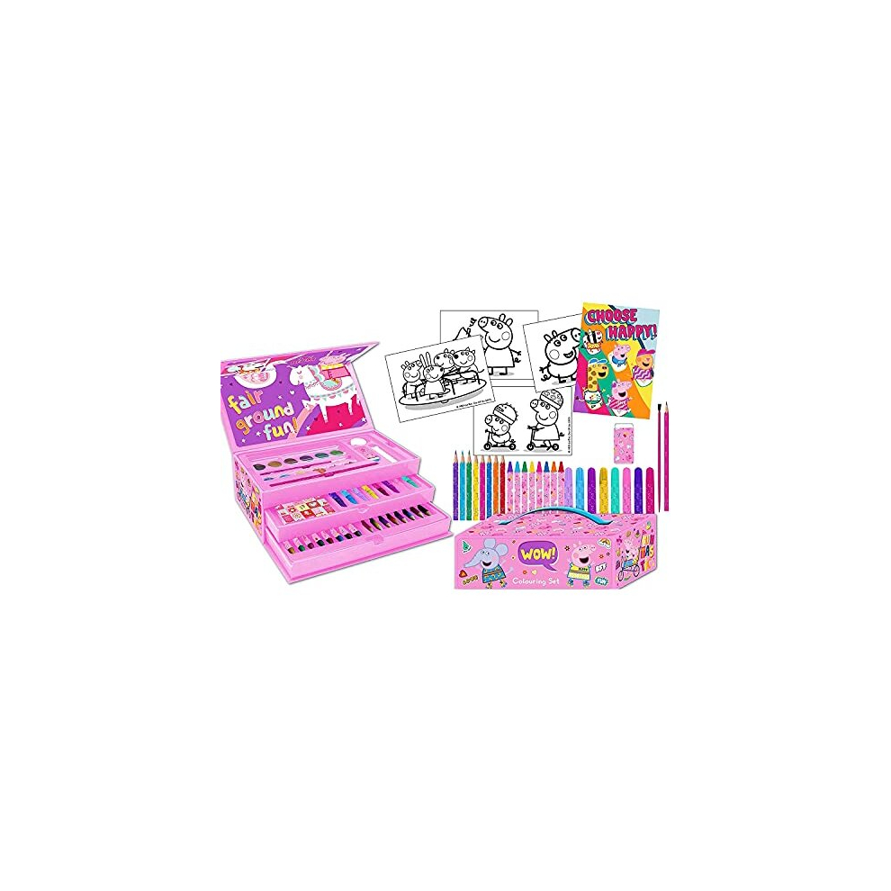 52 Pieces Art Set, Arts And Crafts For Kids, Colouring Sets For Children, Peppa Pig