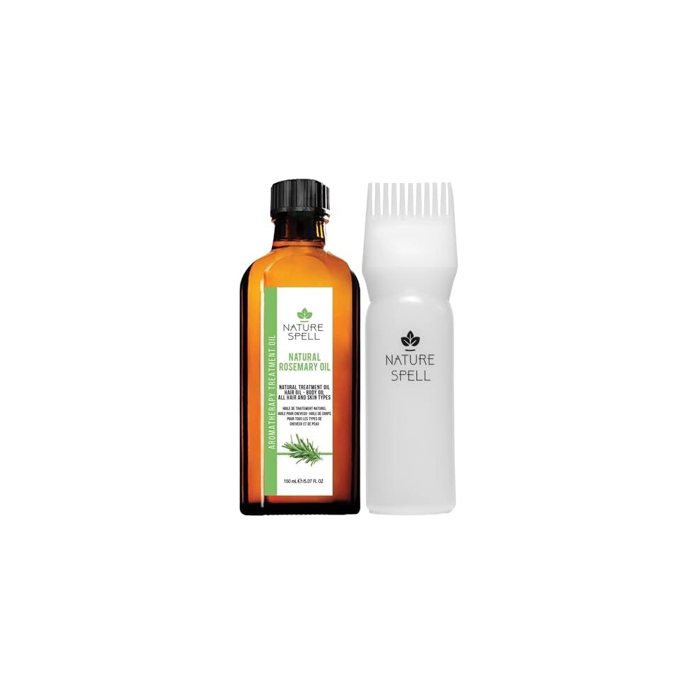 Nature Spell Rosemary Oil For Hair With Hair Oil Applicator Bottle Comb 150Ml – Rosemary Oil For Hair Growth – Treat Dry Damaged Hair To Target Hair Loss With