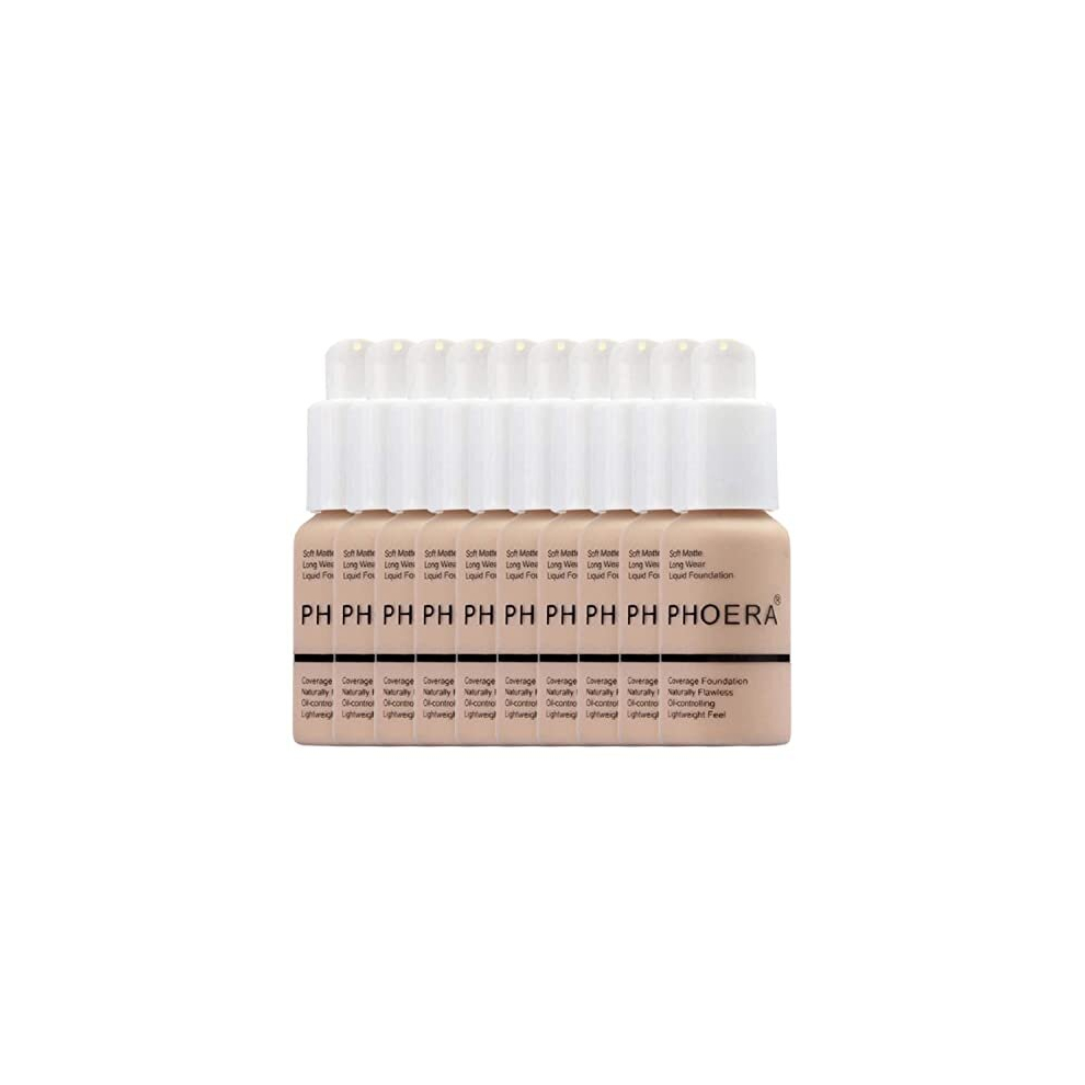 Glamza Cream Phoera Foundation Full Coverage Makeup Set - 24Hr Long Lasting Oil Control - Soft Smooth Matte Flawless Concealer - Inc X10 30Ml Foundation &