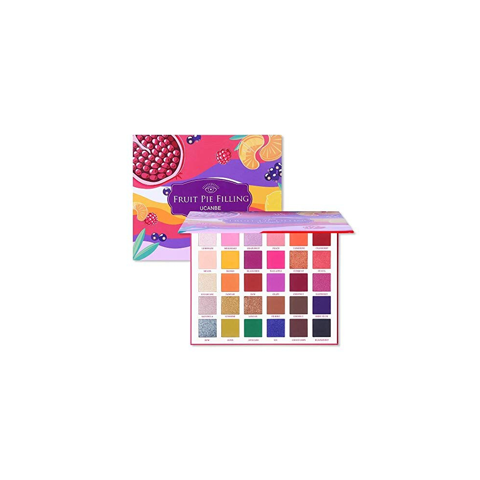 Beauty Glazed Ucanbe 30 Colors Eyeshadow Fruit Pie Filling Makeup Palette Highly Pigmented Shimmer Matte Glitter Metallic Neutral Dramatic Smooth Blendable Powder