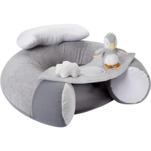 Penguin Sit-Me-Up Baby Seat – Inflatable Sit & Play Floor Seat | Detachable Tray | Machine Washable | Suitable from 6 Months Plus (Grey)