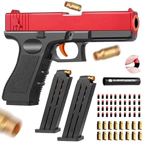 Toy Gun Toy Guns for Boys Upgrade Plastic Toy Pistol for Kids with Soft Foam Children Education Foam Blaster Birthday Gift for Outdoor Play Colour
