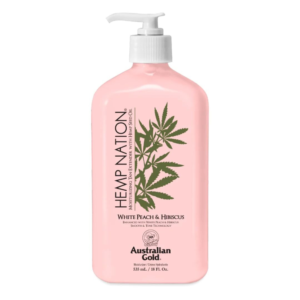 - Hemp Nation White Peach & Hibiscus Tan Extender Body Lotion 535 ml (Pack of 1) Pink