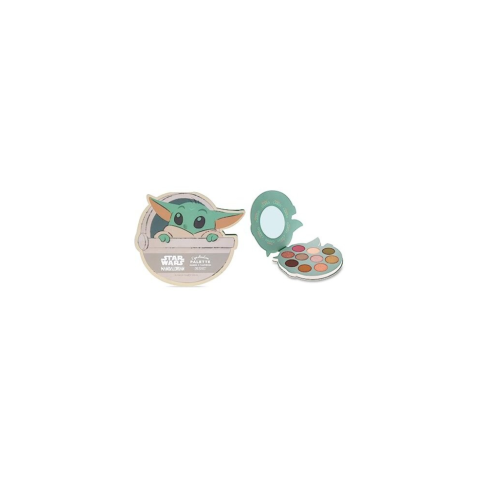 Mad Beauty Disney's Star Wars The Mandalorian Grogu Baby Yoda Fourteen Shade Palette, Sharp, Glittery, Shimmering Shades, Self-Care And Cosmetic Gift