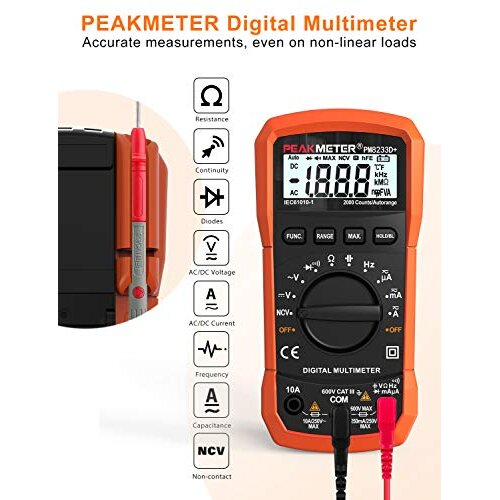 Digital Multimeter,Multimeter Tester, High Sensitivity Voltmeter Ammeter Ohmmeter NCV Circuit Checker Measures AC/DC Voltage,AC/DC Current, Resistance 1