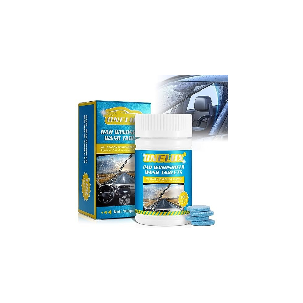 Car Screenwash Tablets 100Pcs Car Windshield Washer Tablets Effervescent Wiper Fluid Solid Concentrated Screenwash Washer Fluid Car Window Cleaning 762418282088