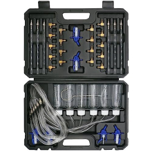 Common Rail Tester Leak Off Tester 6 Cylinder Diesel Injector Flow Meter Engine Injection Rail Test Kit with 24 Adapters