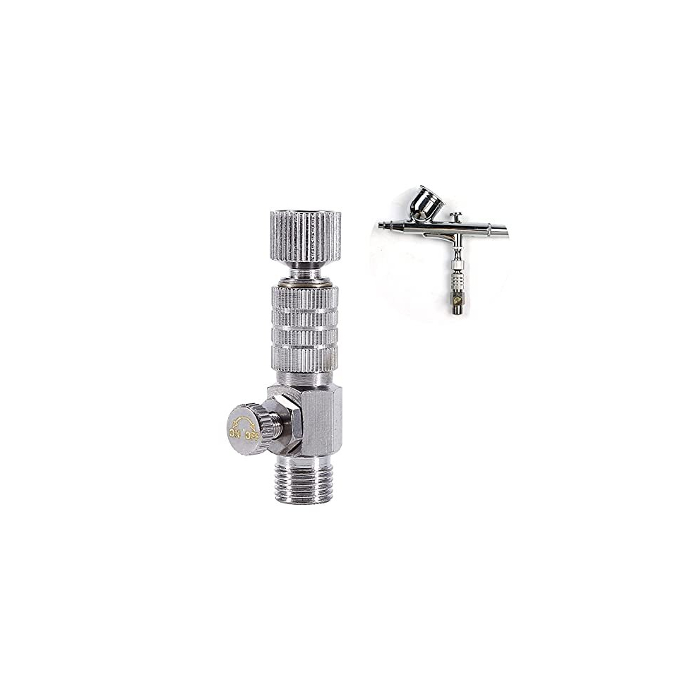 Airbrush Quick Disconnect Coupler Connection Fitting Adapter With Airbrush Airflow Adjustment Control Valve 1/8 Inch 738583139410