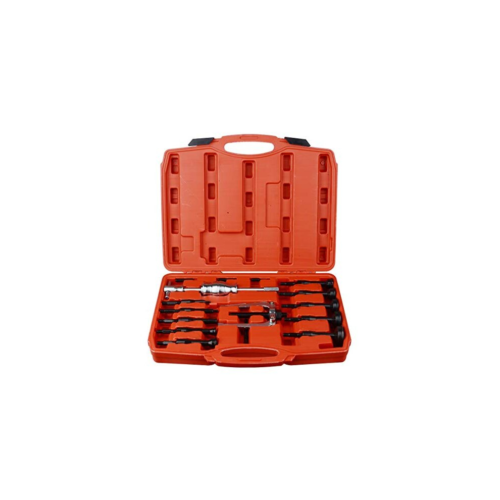 Blind Hole Collet Bearing Puller Set,16 Pcs Inner Bearing Race And Seal Extractor Kit Slide Hammer Pilot Insert Bearing Removal Tool 710627034141