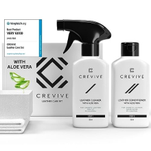 Leather Cleaner and Leather Conditioner with Aloe Vera incl. Sponge + 2x Cloth - Leather Cleaner for Sofas - Car Leather Cleaner and Conditioner -
