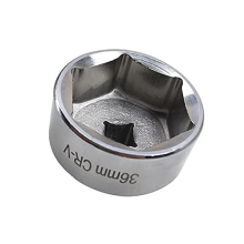 Fuel Filter Cap Removal Tool 36mm Metric Remove Canister Housing Oil Filter Socket Wrench Mini Tools Steel(silver)
