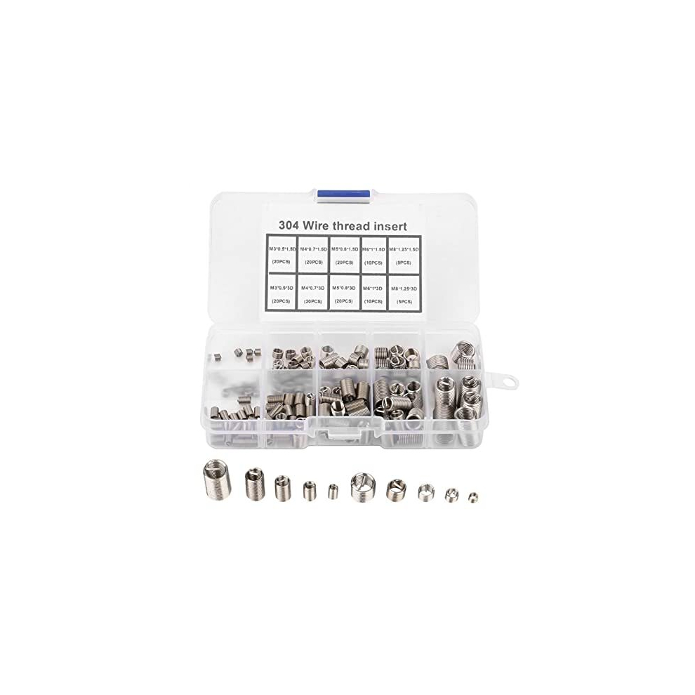 150Pcs Threaded Inserts Helicoil Kit Stainless Thread Repair Kits M3 M4 M5 M6 M8 Helicoil Type 713310697487