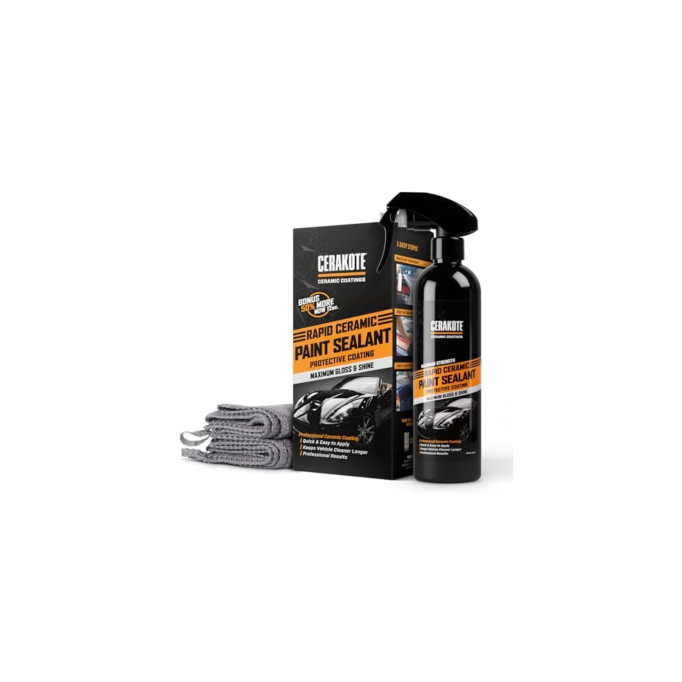 Cerakote Rapid Ceramic Paint Sealant (12 Oz.) Â Now 50% More With A Premium Sprayer! - Maximum Gloss & Shine Â Extremely Hydrophobic Â 850014615185