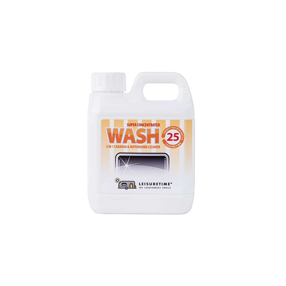Leisuretime Conc. Wash/Wax/Anti Static Caravan Cleaner 25 Doses - Streak, Dirt, Grime, Winter Algae, Mould And Mildew Remover Cleaning Products Black 5060096771234