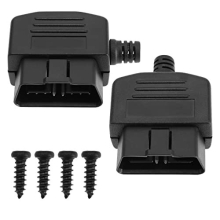 2Pcs OBD2 16 PIN Male Connector Plug with Screws ABS OBD2 16 -Needle Connector Diagnostic Tool Adapter Car Accessories