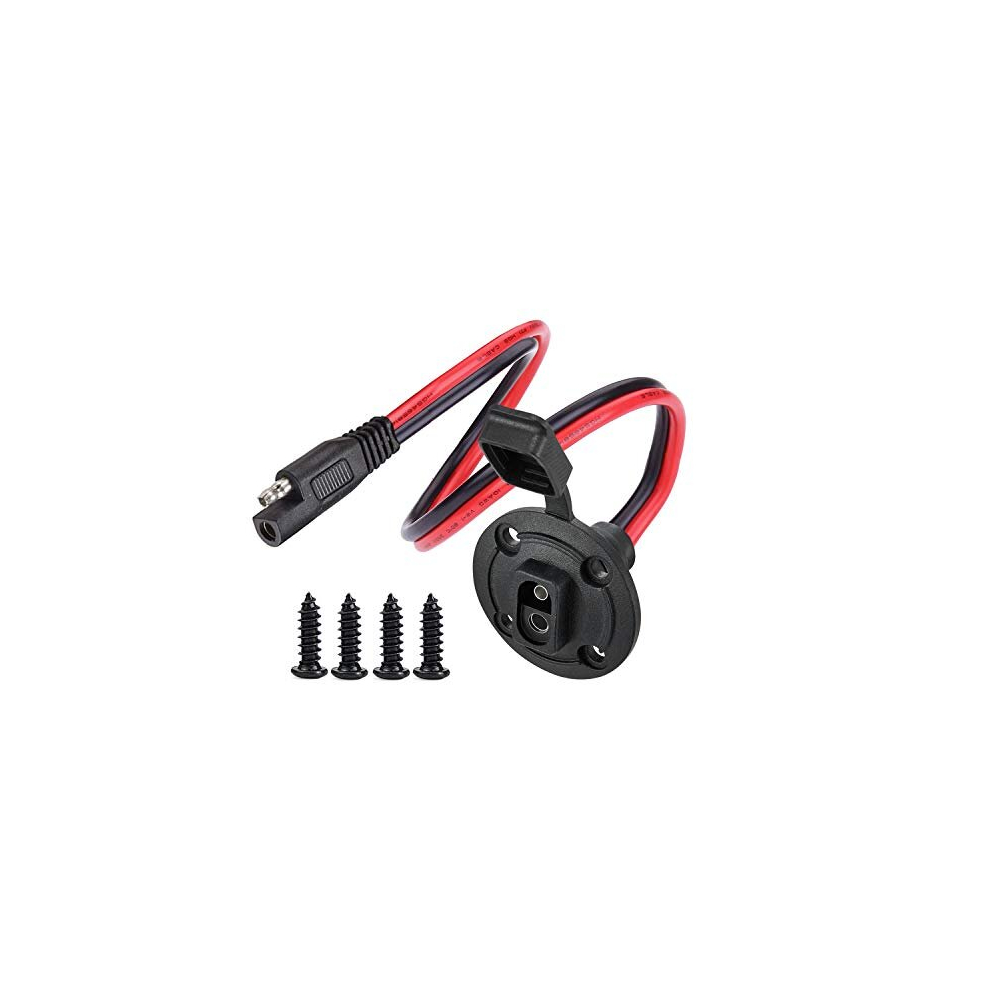 Solar Weatherproof Sae Socket Sidewall Port, 10Awg Sae Power Socket Plug, Quick Connect Solar Panel Mount,Sae Cable Connector For Solar Generator 751474662187