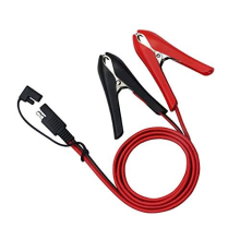 1M/3.3Ft Solar Battery Plug SAE to Crocodile Clip line, Full Copper Bold SAE Head Turn Red + Black Alligator Clip