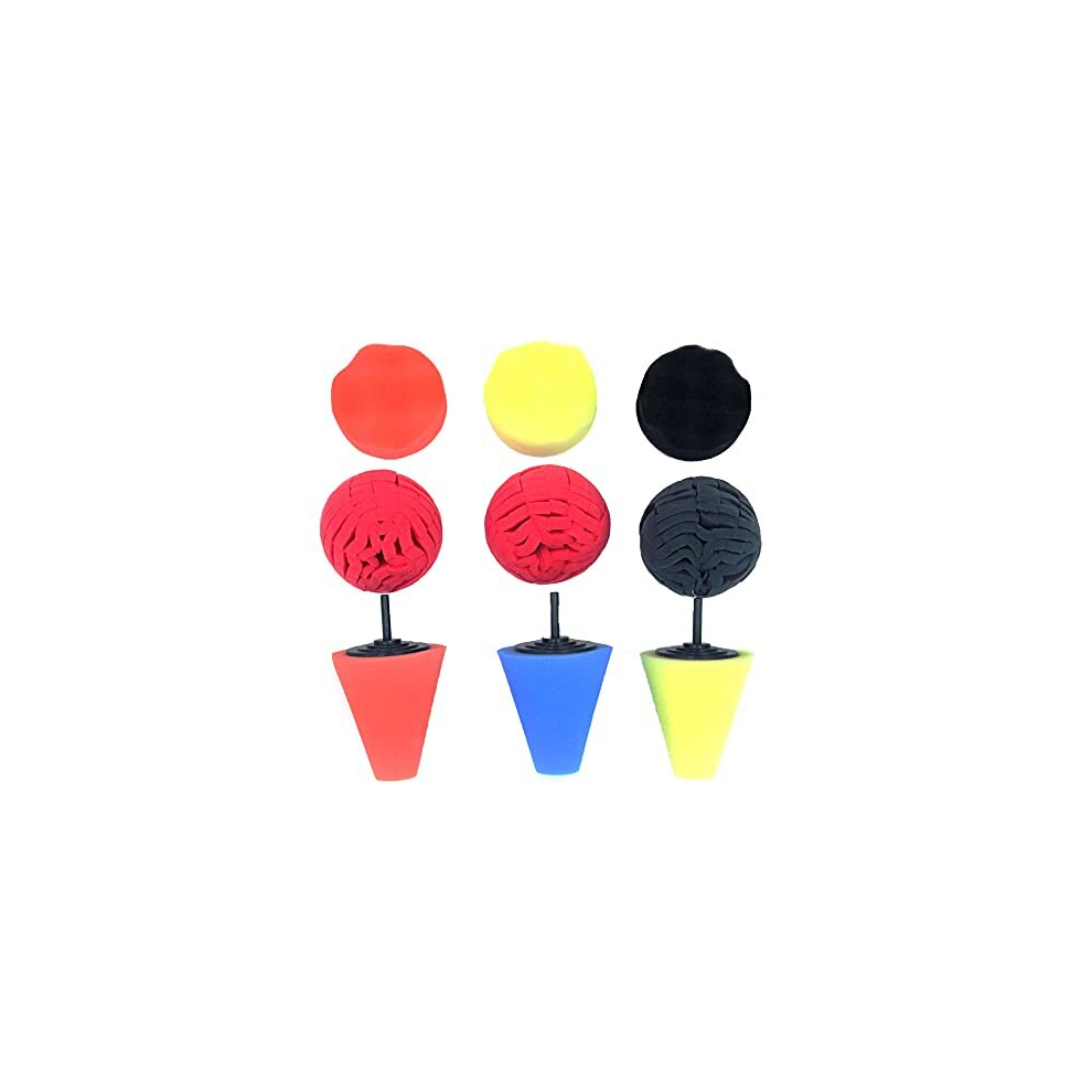 9Pcs Sponge Foam Cone Shape Metal Polishing Pad Wool Buffing Pads For Wheels Hub 718115178285