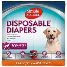 True Fit Disposable Dog Diapers for Female Dogs | Super Absorbent with Wetness Indicator | 30 Count, White, L/XL