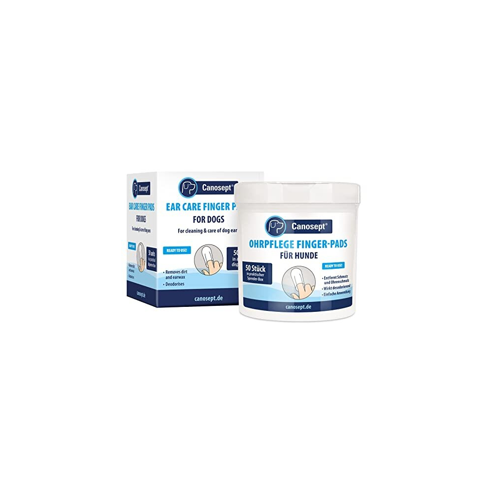 Dog Ear Wipes 50 Pads - Dog Ear Cleaner Wipes - Clean Ear Finger Pads For Dogs - Good Care And Hygiene Of The Dogs Ears - Dirt And Ear Wax Remover -